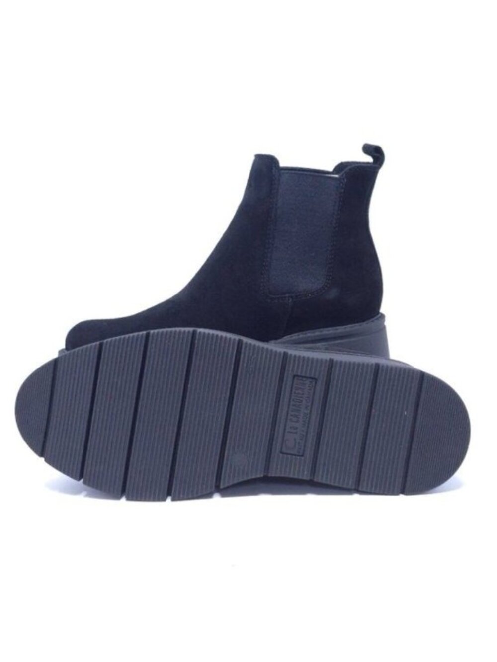 La Canadienne Haskell Black Suede Wedge Booties  Waterproof - Picture 6 of 9
